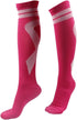 2 Pairs Breast Cancer Awareness Compression Socks Pink Softball Soccer Football Socks...