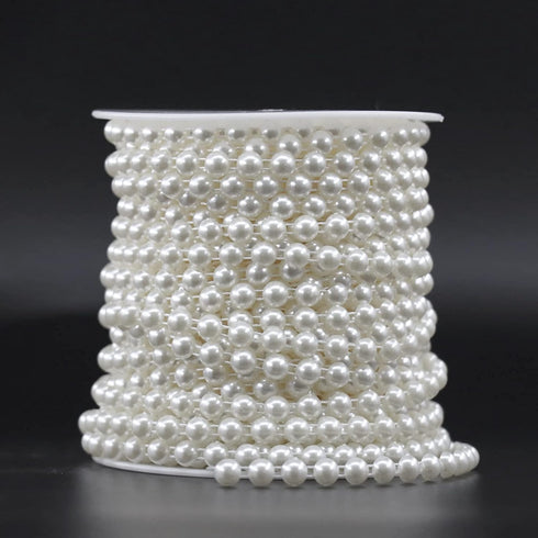 Jerler Pearl Trim Garland Artificial Pearl Bead Chain Trim Strands Roll, Ideal for DIY Crafts, Christmas, Wedding, Bouquet and Party Decoration (W...