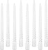 Kemladio 4 pcs 10 inch Taper Candles, Burning Unscented Tapered 7.5 hrs, Fancy Dinner,Tall Candle Sticks, Halloween Party Decorations (4pcs, White...