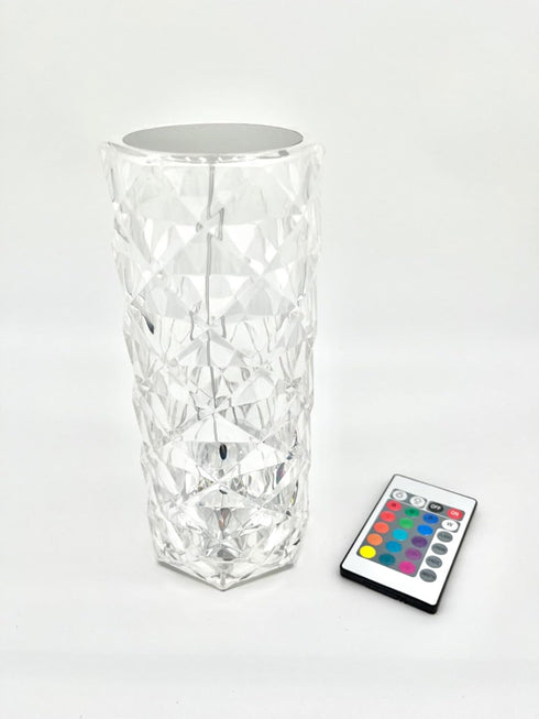 Remote &Touch Control Crystal Table Lamp 3 White and 16 RGB Color Atmosphere Light,Romantic LED Rose Diamond for Living Room Bedroom Party Festiva...