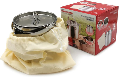 Camping Tea Kettle, Portable 1.2L Coffee Pot, Outdoors Camping Pot, with Handles and with Lids for Camping Hiking Picnic Camping, Backpacking, Sil...