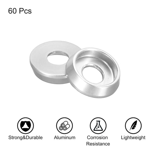 MECCANIXITY M3 Cone Cup Countersunk Washers,Hole Dia 3mm/0.12" Aluminum Gaskets Cup Head Washer Gasket for Screw RC/FPV/PC/Drone/Mechanical Access...