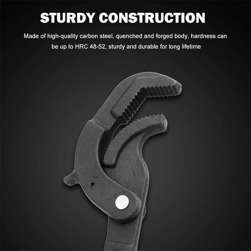 Adjustable Wrench Quick Multi-Function Spanner Power Grip Pipe Wrench Set 2 Pack compatible with 14-60mm Pipes Nuts Screws...