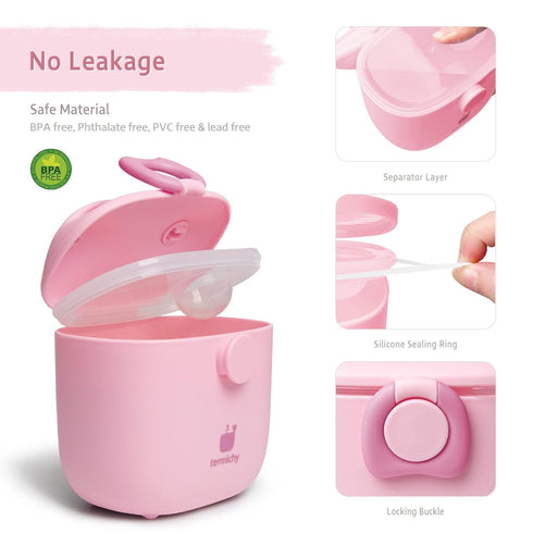 Termichy Baby Formula Dispenser, Portable Milk Powder Dispenser Container with Carry Handle and Scoop for Travel Outdoor Activities with Baby Infa...