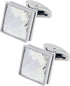 Silver Square Crystal Cufflinks for Men In Gift Box Transparent Polyhedron Crystal Men's Cuff Link for Wedding Shirt Party Business Birthday Anniv...