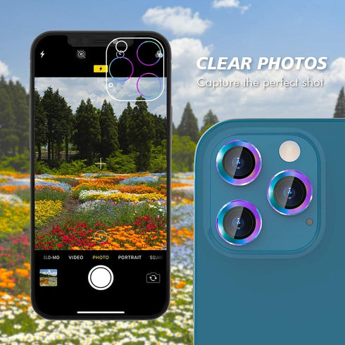 CloudValley for iPhone 12 Pro Max Camera Lens Protector, Premium Tempered Glass Film Aluminum Alloy Camera Ring Cover Protection Fit for iPhone 6....