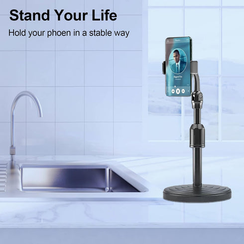 Cell Phone Holder, Adjustable Height (9.8-13inches) Phone Stand for Desk Office Thick Case 270° Flexible Phone Holder Stand iPhone Stand Compatibl...