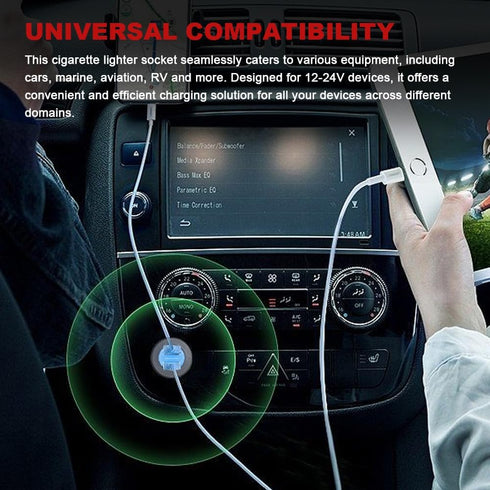 12V USB Outlet Dual Cigarette Lighter Adapters Socket for Cars, DAMAVO YM1094 ATV USB Charging Port Waterproof Cap with Wire Fuse Kit Blue LED and...