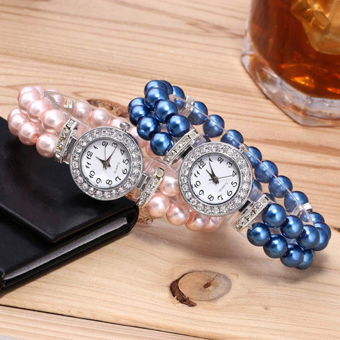 Weicam 4pc Women Crystal Pearl Bracelet Analog Quartz Wrist Watch Wholesale Watches...
