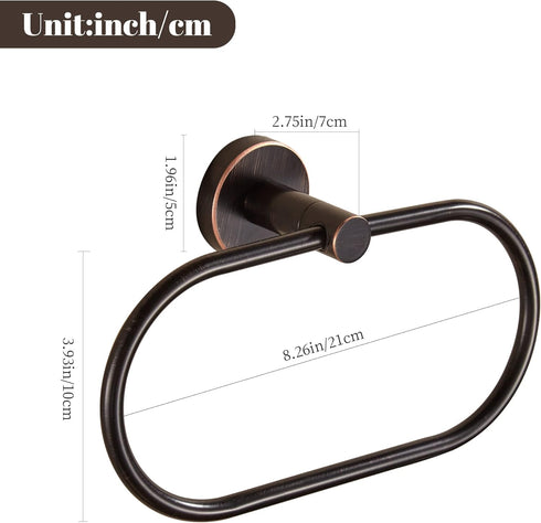 Bronze Towel Ring, Bathroom Towel Holder, Bath Oil Rubbed Hand Towel Rack Hanger Wall Mounted Farmhouse...