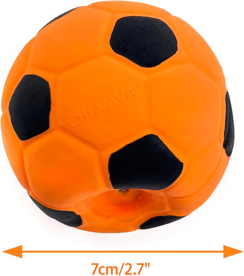 CHIWAVA 3PCS 2.7'' Squeak Latex Dog Toy Football Chew Fetch Throw Ball for Medium Dogs Interactive Play...