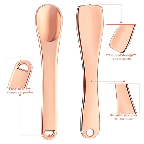 Giantree 6 Pcs Metal Makeup Spatula, Skin Care Makeup Spoons Mini Face Spatula Skincare Applicator for Beauty Cosmetics Lotion Mask Creams Stick T...