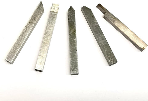 ZR 5 Pcs 4x4mm Carbide Tipped Lathe Metal Cutter Bit Cutting Tool Set Turning Boring Cutters Accessories for Mini Miniature Metal Lathe...