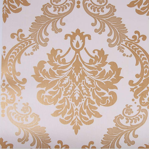 Lependor Damask Peel and Stick Wallpaper Removable Printed Stick Wall Paper Decorative Self Adhesive Shelf Drawer Liner Roll - 17.71" X 393" - 48....