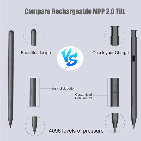 DQ100 Rechargeable MPP 2.0 Tilt Pen Compatible with HP Rechargeable MPP 2.0 Tilt Pen (3J122AA) Compatible for HP Envy x360 Stylus Pen for HP Envy ...