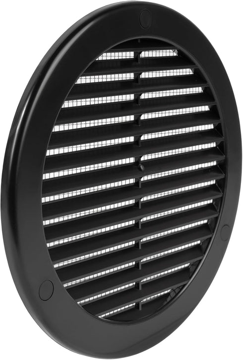 5Pack ø6" Inch Black Plastic Round Soffit Vent - Air Vent Louver - Grille Cover - Built-in Screen Mesh - HVAC Ventilation - Fresh Air Exchange in ...