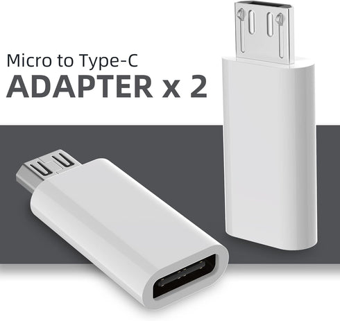 USB C to Micro USB Adapter, 2-Pack Type C Female to Micro USB Male Convert Connector Support Charge & Data Sync Compatible with Samsung Galaxy S7 ...