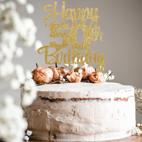 Happy 50th Birthday Cake Topper - 50th Birthday Decorations,50th Topper,50 Cake Party Decorations,50 Anniversary Decor...