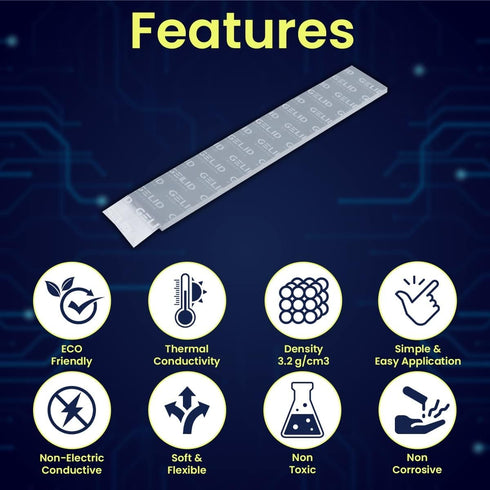 Gelid Solutions GP-Extreme 12W-Thermal Pad 120x20x0.5 (2pcs) Excellent Heat Conduction, Ideal Gap Filler. Easy Installation 120x20x0.5 (2pcs)...