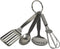 R&M International Mini 3.5" Kitchen Tool Set with Keychain, Includes Whisk, Spatula, Spoon, and Skimmer,Silver...