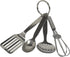 R&M International Mini 3.5" Kitchen Tool Set with Keychain, Includes Whisk, Spatula, Spoon, and Skimmer,Silver...