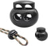 25pcs Spring Cord Lock End Stopper Fastener Slider Toggles Clip Double Hole Round Ball Plastic for Drawstrings Lanyard Paracord Elastic Bungee Sho...