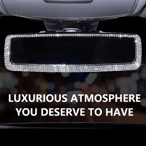 Car rearview mirror accessories, shiny rhinestone car rearview mirror, crystal diamond rearview mirror cover for men and women-white…...