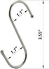 Premium S Hooks - S Shaped Hook - Heavy Duty Stainless Steel Hanger Hooks - Ideal for Hanging pots and Pans, Plants, Utensils, Towels etc. Size La...