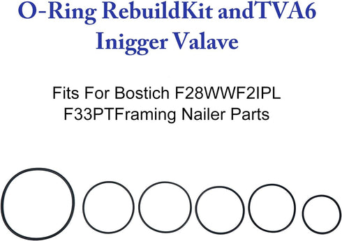 F28WW Rebuild Kit With O-Ring Rebuild Kit and TVA6/TVA1 Trigger Valve Compatible with Bostitch F28WW F21PL F33PT Collated Framing Nailer Replaceme...