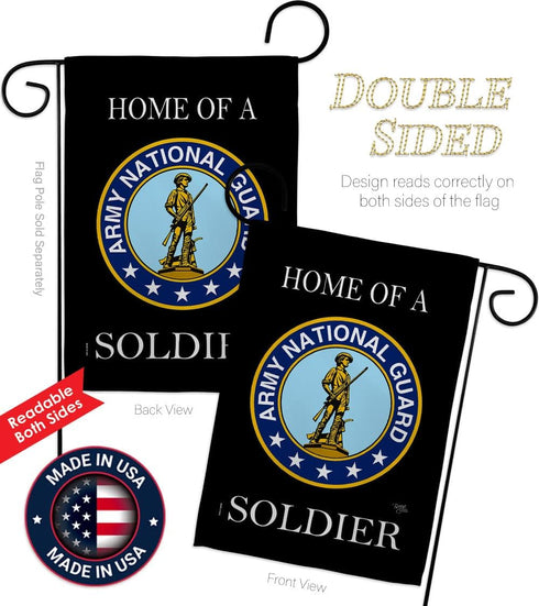 Breeze Decor Home of National Guard Soldier Flag Armed Forces ANG United State American Military Veteran Retire Official House Decoration Banner S...