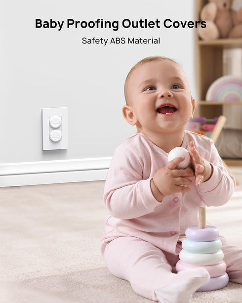 TROND Outlet Covers Baby Proofing, 32 Pack, 3 Prong Plug Covers with Hidden Pull Handle, for Child Safety, Pet Proofing, Dust Proofing, White...