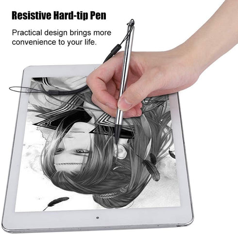 Resistive Stylus Pen, High Sensitivity Precision, Universal Stylus Pen for Touch Screen, Touch Painting Pen with Spring Rope(Silver)...