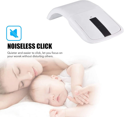 Wireless Mouse Folding Mouse Touch Mouse USB Mouse for Microsoft Mouse, Photoelectricity + Touch Scroll, Arc Mouse Mice with USB Receiver for PC/L...