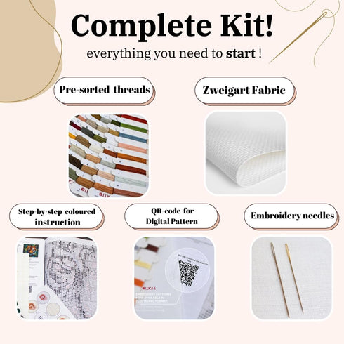 Luca-S Cross Stitch Kit The Elegant Dragon, B1407, Counted Cross Stitch Kit for Adults, Needlecraft and Embroidery Kit...