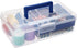 BTSKY Clear Plastic Storage Box with Removable Tray Multipurpose Stationery Storage Box with Handle Handy Sewing Box Art Craft Supply Organizer Ho...