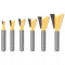 KOWOOD Dovetail Router Bit Set 6 Sizes with 1/4 Inch Shank ,Cutting Dia in 1/4" 3/8" 1/2" 5/8" 3/4" 7/8" Wood Milling Cutter Tool for Making Boxes...