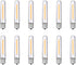 12 Pack Dimmable E12 LED Bulbs, 0.6W Led Candelabra Bulbs 2700K Warm White, Vintage T13 LED Replacement Light Bulbs for C7/E12 Bases S14 G40 Outdo...