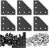 6Sets 2020 Corner Bracket Connectors 5 Hole L Shape Joint Plates for 2020 Series 6mm Slot Aluminum Extrusion Profile Accessories(L Black)...