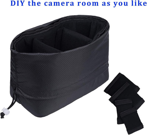 Shockproof Camera Insert Bag for SLR DSLR Mirrorless Camera Lens Flash Light Accessories Camera Pouch with Adjustable Dividers for Canon Nikon Son...