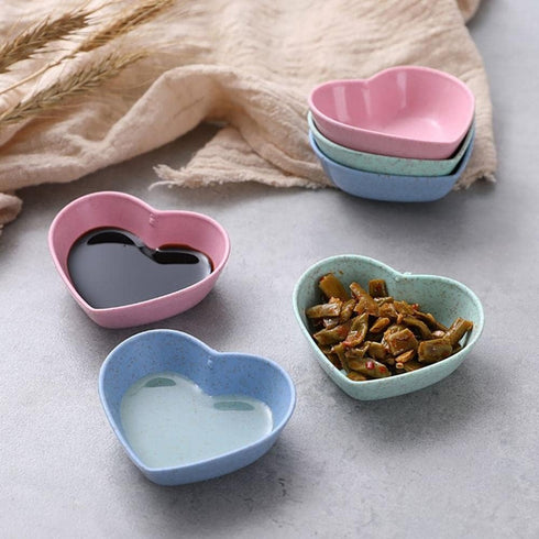 Heart Shape Appetizer Plates Eco-Friendly Mini Bowls Exiquisite Kitchen Supplies Fall Resistant Seasoning Dishes Soy Dipping Ketchup Sauce Dishes ...