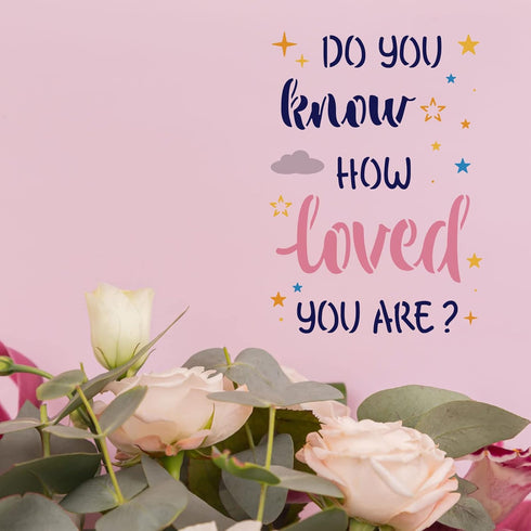 FINGERINSPIRE 6pcs Moon and Star Stencil, Clouds Stencil 11.7x8.3 inch Reusable Star Template, Good Night Baby Room Drawing Stencil for Painting o...