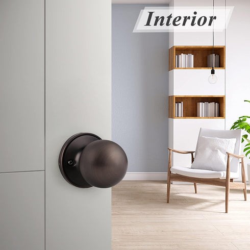 Probrico Ball Passage Door Knobs Door Lock Without Key in Oil Rubbed Bronze...