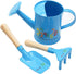 Sungmor Small Watering Can Set Cute Little Gardener Kit | Package includes 3PC Blue Number Watering Can & Trowel & Rake Gardening Hand Tools | Per...
