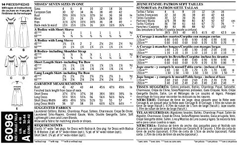 Simplicity New Look Pattern 6096 Misses Dresses with Length and Sleeve Variations Sizes 4-6-8-10-12-14-16...