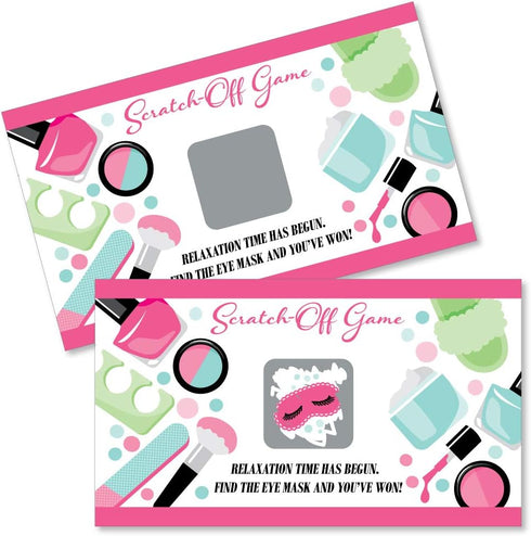 Big Dot of Happiness Spa Day - Girls Makeup Party Game Scratch Off Cards - 22 Count...
