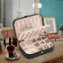 Small Jewelry Box Necklace Ring Storage Organizer Mini Jewelry case Double Layer Travel Jewelry Organizer for Women Girls Gift/Black...