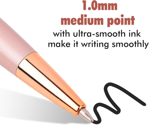 10 Pack Funny Sarcastic Ballpoint Pens, Office Snarky Metal Luxury Rose Gold Ballpoint Pen Encouraging, Office Gift, Black Ink...
