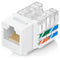 Everest Media Solutions 90° Angled CAT6/5e Keystone Jack in White - Slim Profile RJ45 Female Connector - Compatible with 90° Angled Speed Terminat...