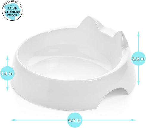 CatGuru Whisker Stress Free Cat Water Bowl, Reliefs Whisker Fatigue, Wide Cat Dish, Non Slip Cat Feeding Bowls, Shallow Cat Food Water Bowls, Non ...