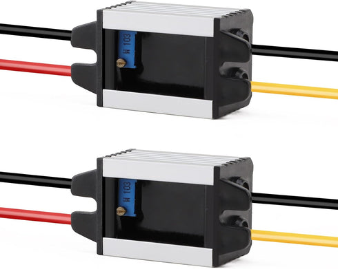 DROK 5V DC Converter, 2pcs Waterproof DC Buck Converter 8V-22V 12 V Step Down to 3V-15V 6V 9V 3A Adjustable Power Supply Voltage Regulator Module...